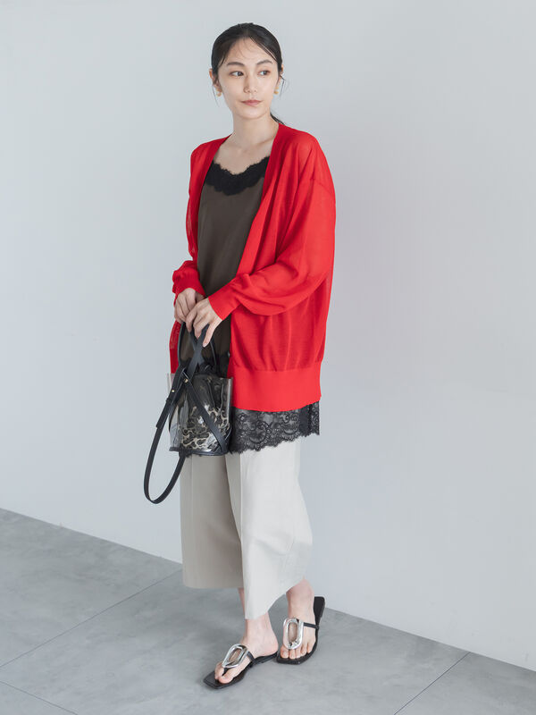 14GミドルVネックカーディガン《2026 SUMMER LOOK item》（グレー