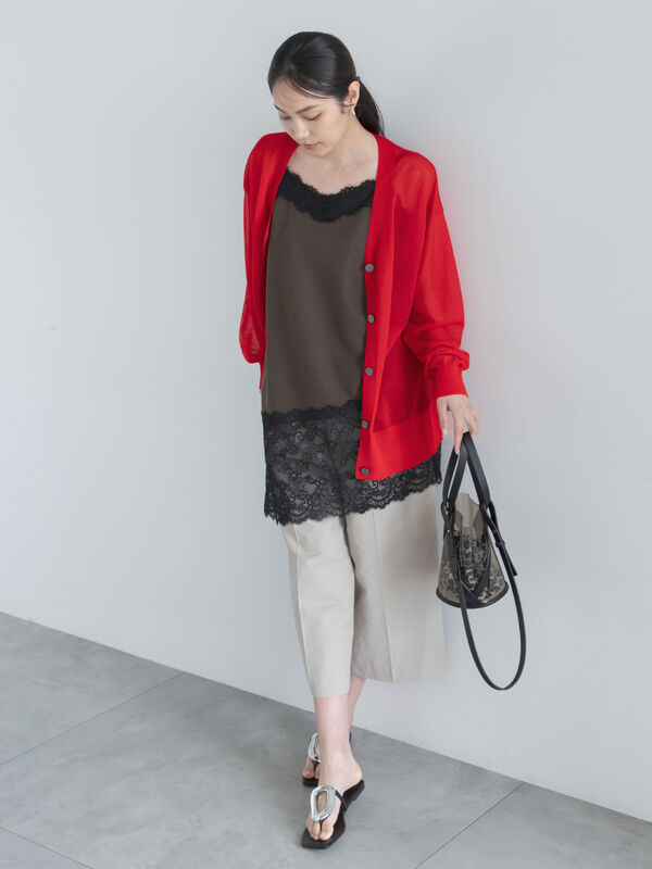 14GミドルVネックカーディガン《2026 SUMMER LOOK item》（グレー
