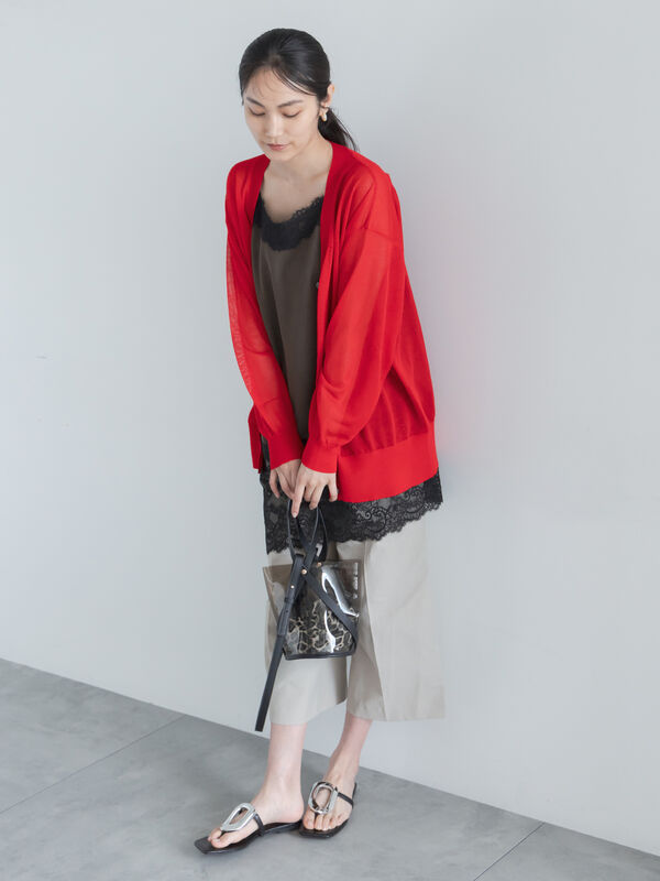 14GミドルVネックカーディガン《2026 SUMMER LOOK item》（グレー