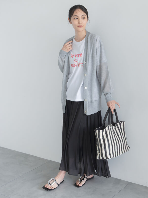 14GミドルVネックカーディガン《2026 SUMMER LOOK item》（グレー