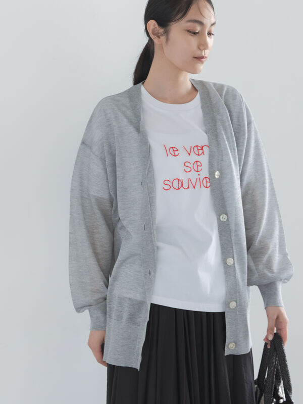 14GミドルVネックカーディガン《2026 SUMMER LOOK item》（グレー