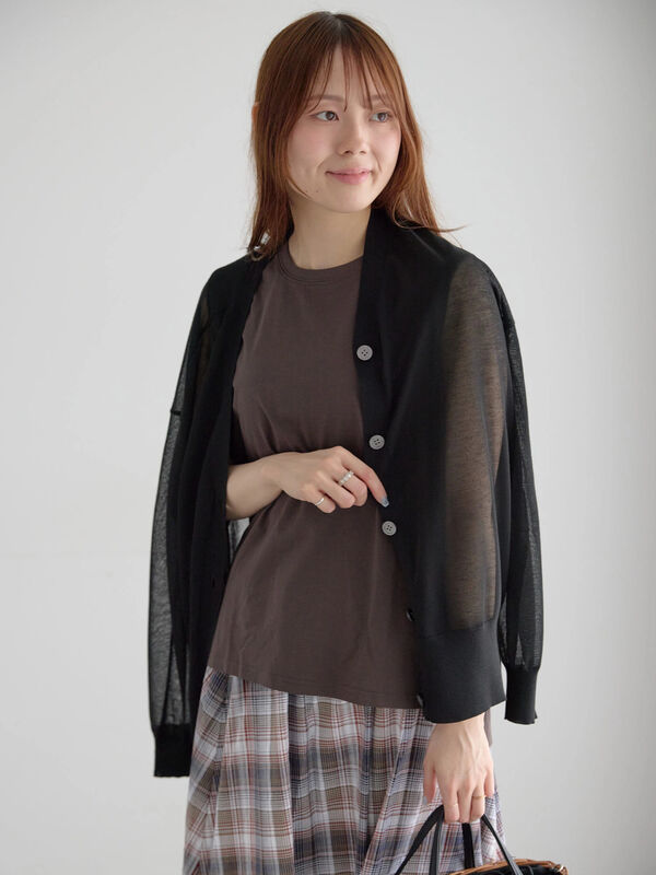 14GミドルVネックカーディガン《2026 SUMMER LOOK item》（グレー