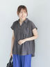 【7色展開】シャンブレーボイルフレンチスリーブシャツ（チャコールグレー）｜Te chichi（テチチ）通販