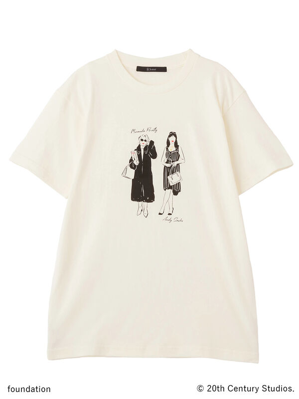 プラダを着た悪魔】ミランダ&アンドレアTシャツ（オフホワイト