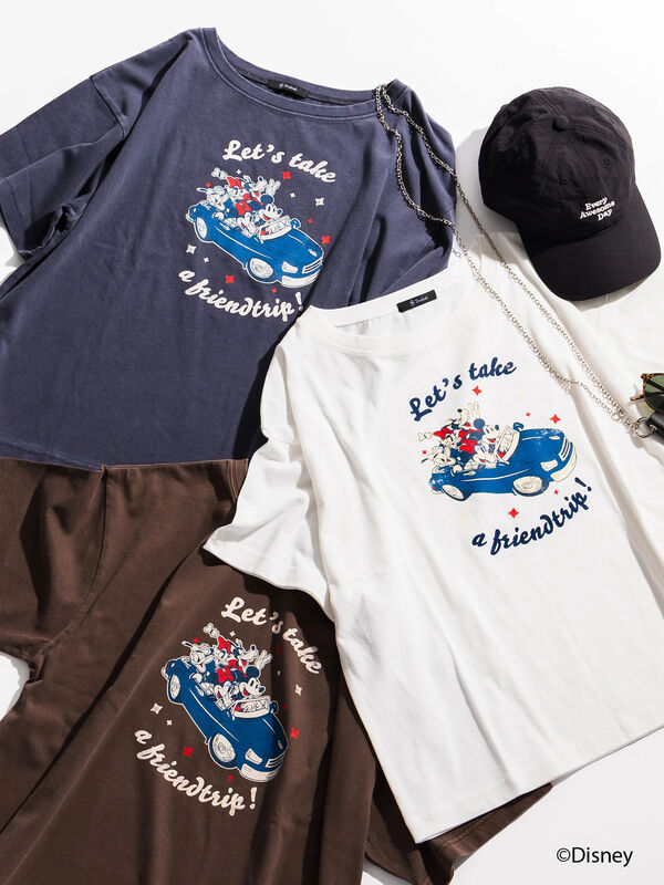 Disney】MICKEY&FRIENDS/オーバーサイズTシャツ（オフホワイト