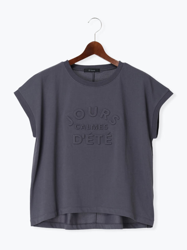 セール】 【接触冷感】エンボスロゴフレンチスリーブTシャツ（オフ