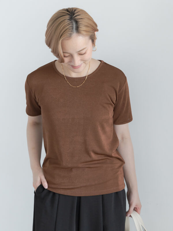 シャイニーカノコリンガーTシャツ（グレー/ブラック/ブラウン/トップス