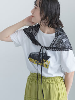 セール】 アニマルフォトプリントTシャツ（オフホワイト