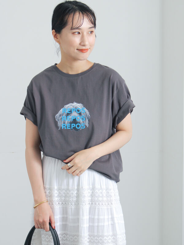 セール】 アニマルフォトプリントTシャツ（オフホワイト