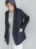 【UVカット/ウォッシャブル/撥水加工】ウールライクテーラードジャケット(セットアップ可)《2026 AUTUMN LOOK item》（ネイビー）｜Te chichi（テチチ）通販