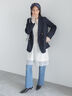 【UVカット/ウォッシャブル/撥水加工】ウールライクテーラードジャケット(セットアップ可)《2026 AUTUMN LOOK item》（ブラウン/ネイビー）｜Te chichi（テチチ）通販