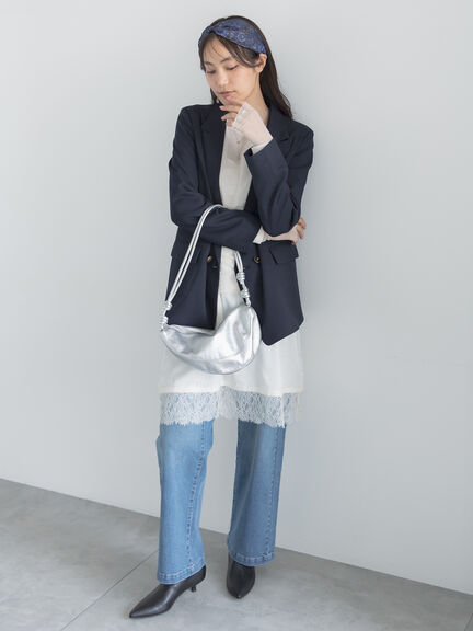 【UVカット/ウォッシャブル/撥水加工】ウールライクテーラードジャケット(セットアップ可)《2026 AUTUMN LOOK item》（ブラウン/ネイビー）｜Te chichi（テチチ）通販