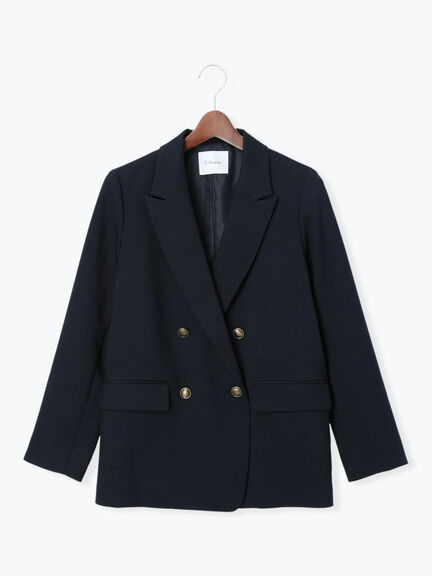【UVカット/ウォッシャブル/撥水加工】ウールライクテーラードジャケット(セットアップ可)《2026 AUTUMN LOOK item》（ブラウン/ネイビー）｜Te chichi（テチチ）通販