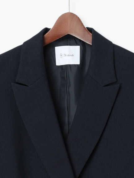 【UVカット/ウォッシャブル/撥水加工】ウールライクテーラードジャケット(セットアップ可)《2026 AUTUMN LOOK item》（ブラウン/ネイビー）｜Te chichi（テチチ）通販