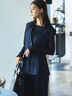 【UVカット/ウォッシャブル/撥水加工】ウールライクノーカラーフレアジレ(セットアップ可)《2026 AUTUMN LOOK item》（ブラウン/ネイビー）｜Te chichi（テチチ）通販