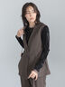 【UVカット/ウォッシャブル/撥水加工】ウールライクノーカラーフレアジレ(セットアップ可)《2026 AUTUMN LOOK item》（ブラウン/ネイビー）｜Te chichi（テチチ）通販