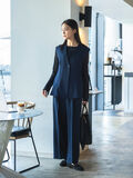 【UVカット/マシンウォッシャブル/撥水加工】ウールライクワイドパンツ(セットアップ可)《2026 AUTUMN LOOK item》（ネイビー）｜Te chichi（テチチ）通販