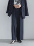 【UVカット/マシンウォッシャブル/撥水加工】ウールライクワイドパンツ(セットアップ可)《2026 AUTUMN LOOK item》（ブラウン/ネイビー）｜Te chichi（テチチ）通販