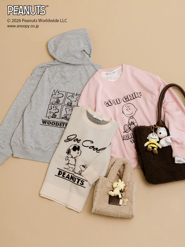PEANUTSボアミニトートBAG（ベージュ/ブラウン/バッグ/バッグ・ポーチ