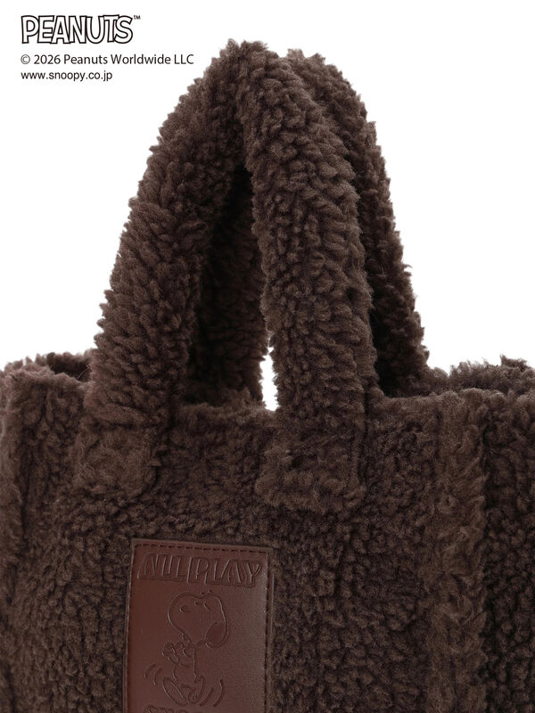 PEANUTSボアミニトートBAG（ベージュ/ブラウン/バッグ/バッグ・ポーチ