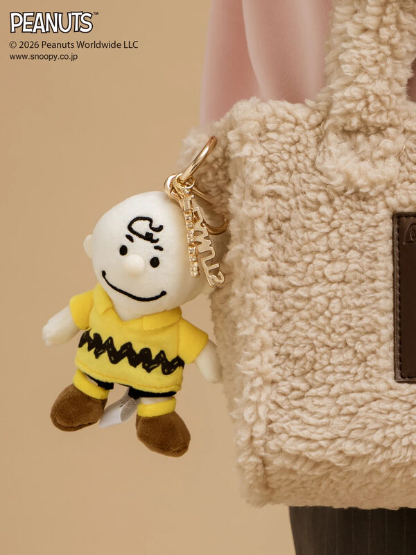PEANUTSぬいぐるみチャーム（ホワイト/ダークブラウン/イエロー
