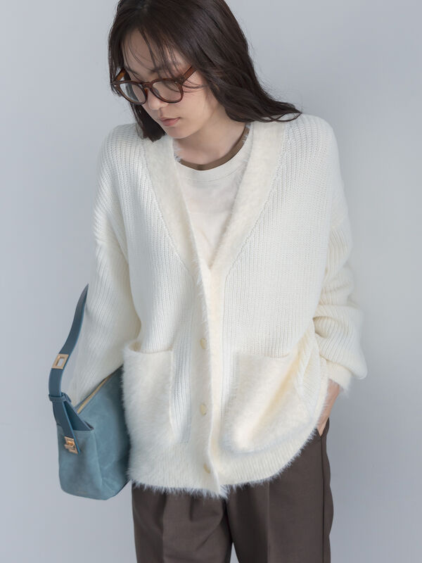 期間限定】 畦フェザーミックスニットカーディガン《2026 AUTUMN LOOK