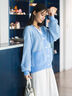 畦フェザーミックスニットカーディガン《2026 AUTUMN LOOK item》（オフホワイト/グレー/サックスブルー）｜Te chichi（テチチ）通販
