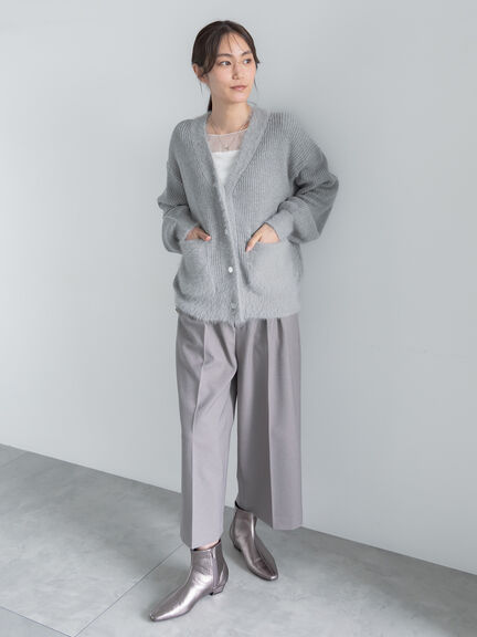 畦フェザーミックスニットカーディガン《2026 AUTUMN LOOK item》（オフホワイト/グレー/サックスブルー）｜Te chichi（テチチ）通販