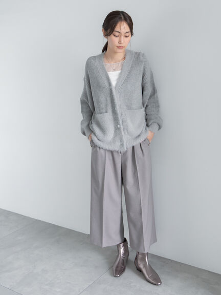 畦フェザーミックスニットカーディガン《2026 AUTUMN LOOK item》（オフホワイト/グレー/サックスブルー）｜Te chichi（テチチ）通販