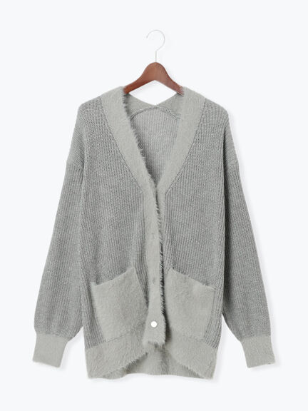 畦フェザーミックスニットカーディガン《2026 AUTUMN LOOK item》（オフホワイト/グレー/サックスブルー）｜Te chichi（テチチ）通販