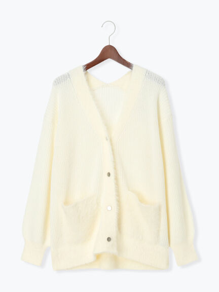 畦フェザーミックスニットカーディガン《2026 AUTUMN LOOK item》（オフホワイト/グレー/サックスブルー）｜Te chichi（テチチ）通販