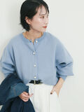 【WEB限定】パール釦カーディガン《吸湿発熱/帯電防止》（ブルー）｜Te chichi（テチチ）通販