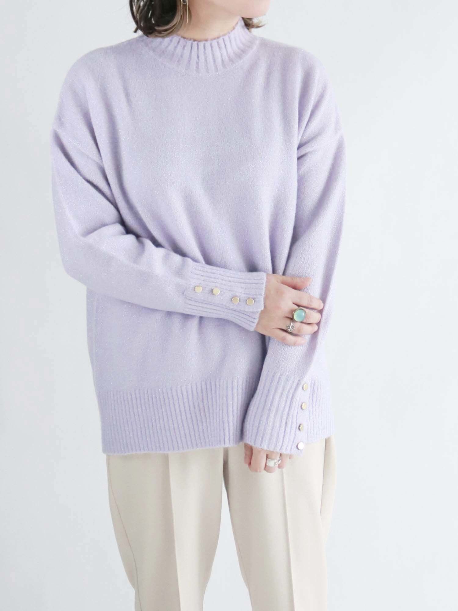 セール ラメ混ボトルネックニット オフホワイト ベージュ グリーン ラベンダー トップス Te Chichi Terrasse テチチ テラス 公式通販