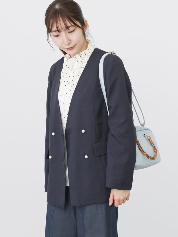 新品♡パールノーカラージャケット