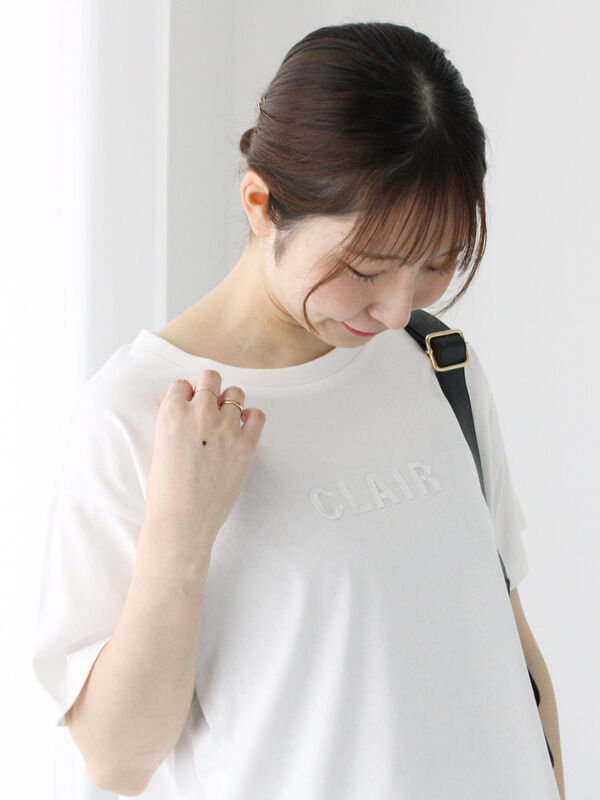 セール】 【抗菌防臭】刺繍ロゴTシャツ（オフホワイト/ピンク/ネイビー 