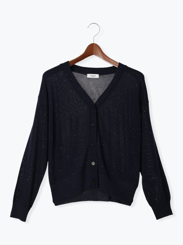 美品✨CYCLAS シクラス リブニットカーディガン ブラック シルク 黒 美品✨CYCLAS シクラス リブニットカーディガン ブラック シルク 黒