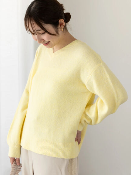 セール】 メランジVネックニット（グレー/チャコールグレー/イエロー/サックスブルー/トップス/ニット・セーター）| Te chichi  TERRASSE（テチチ テラス）公式通販