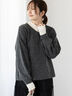 メランジVネックニット（グレー/チャコールグレー/イエロー/サックスブルー）｜Te chichi TERRASSE（テチチ テラス）通販