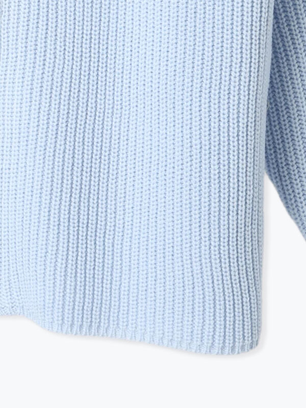 セール】 片畦ハイネックダブルジップニット（オフホワイト