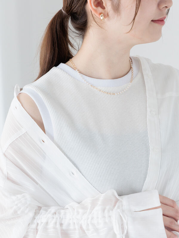 ワッフルタンクトップ《2025spring catalog item》（オフホワイト/グレー/ブラック）｜Te chichi TERRASSE（テチチ テラス）通販