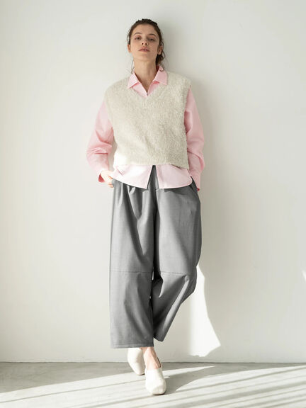 前後2WAYラメシャギーベスト《2025spring catalog item》（オフホワイト/グレー/ブルー）｜Te chichi TERRASSE（テチチ テラス）通販