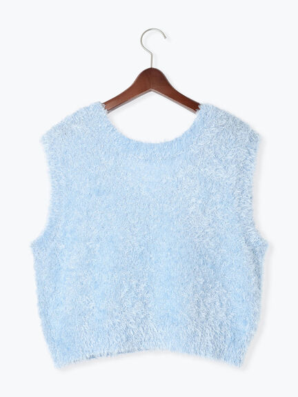 前後2WAYラメシャギーベスト《2025spring catalog item》（オフホワイト/グレー/ブルー）｜Te chichi TERRASSE（テチチ テラス）通販