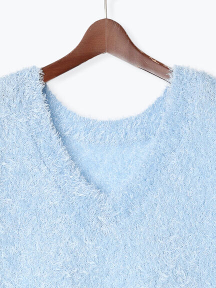 前後2WAYラメシャギーベスト《2025spring catalog item》（オフホワイト/グレー/ブルー）｜Te chichi TERRASSE（テチチ テラス）通販