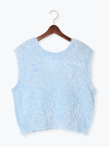 前後2WAYラメシャギーベスト《2025spring catalog item》（オフホワイト/グレー/ブルー）｜Te chichi TERRASSE（テチチ テラス）通販