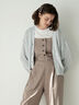 スラブクロップドVネックカーディガン《2025spring catalog item》（グレー/チャコールグレー/ピンク）｜Te chichi TERRASSE（テチチ テラス）通販