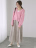 スラブクロップドVネックカーディガン《2025spring catalog item》（グレー/チャコールグレー/ピンク）｜Te chichi TERRASSE（テチチ テラス）通販