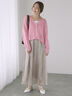 スラブクロップドVネックカーディガン《2025spring catalog item》（グレー/チャコールグレー/ピンク）｜Te chichi TERRASSE（テチチ テラス）通販