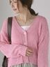 スラブクロップドVネックカーディガン《2025spring catalog item》（グレー/チャコールグレー/ピンク）｜Te chichi TERRASSE（テチチ テラス）通販