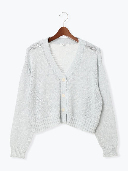 スラブクロップドVネックカーディガン《2025spring catalog item》（グレー/チャコールグレー/ピンク）｜Te chichi TERRASSE（テチチ テラス）通販