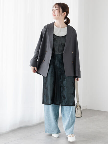 ドルマンテーラードジャケット《2025spring catalog item》（オフホワイト/チャコールグレー）｜Te chichi TERRASSE（テチチ テラス）通販